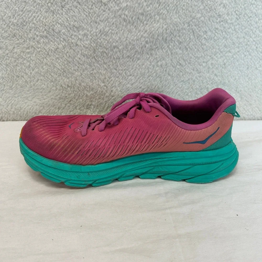 Hoka‎ Rincon 3 Women 6.5B Pink Teal Running Shoes 1119396 PPAT Mesh Athletic